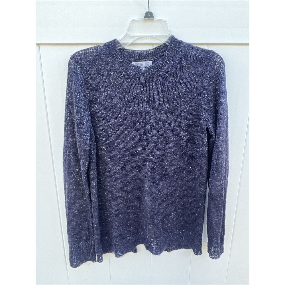 JLO Jennifer Lopez Sweater Womens Medium Purple Knit Long Sleeve